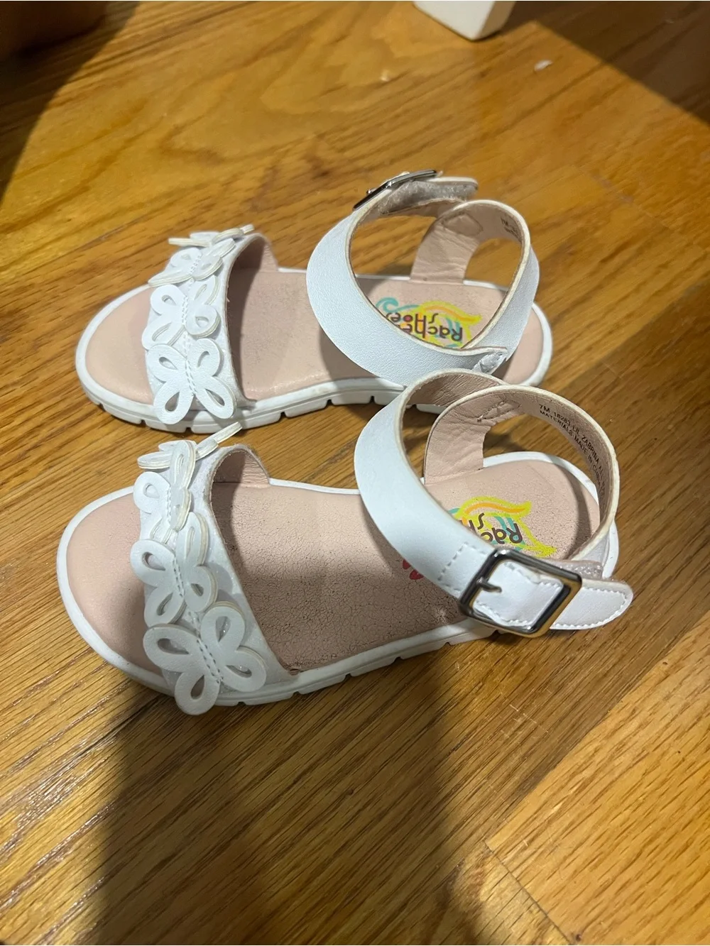 Girls White Soft Floral Strap Sandals - Kids